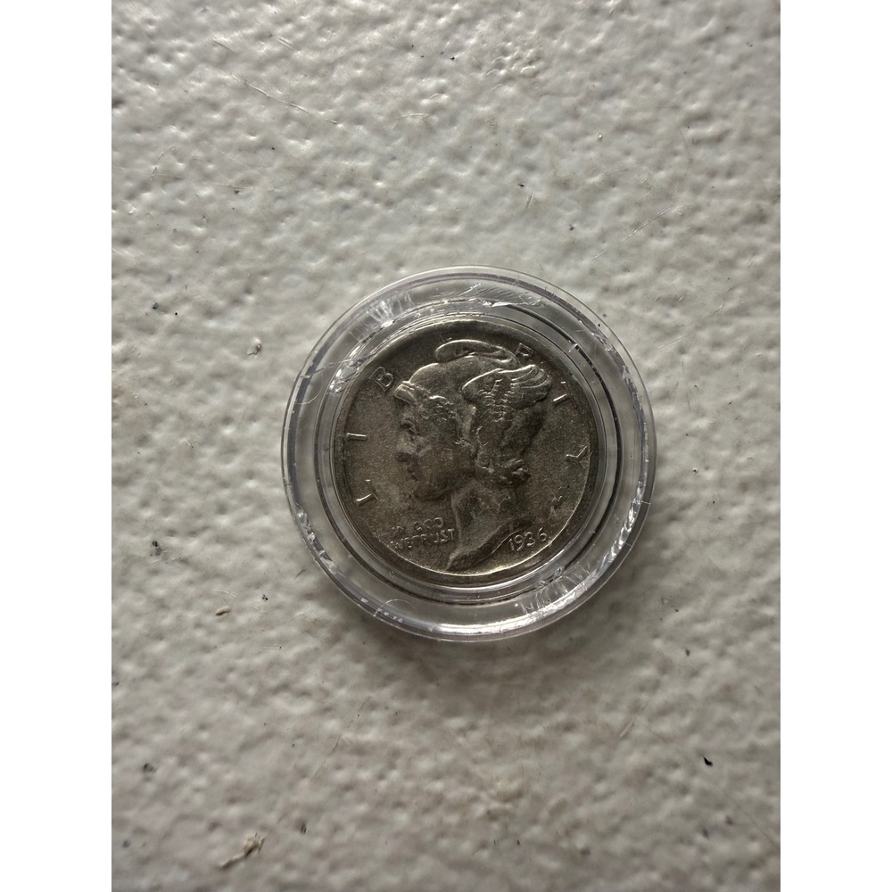 1936 Mercury Dime Winged Liberty Head Silver US Coin Ten Cents Vintage